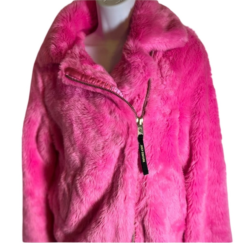 NWT Gorgeous Juicy Couture Faux Fur Hot Pink Coat XS